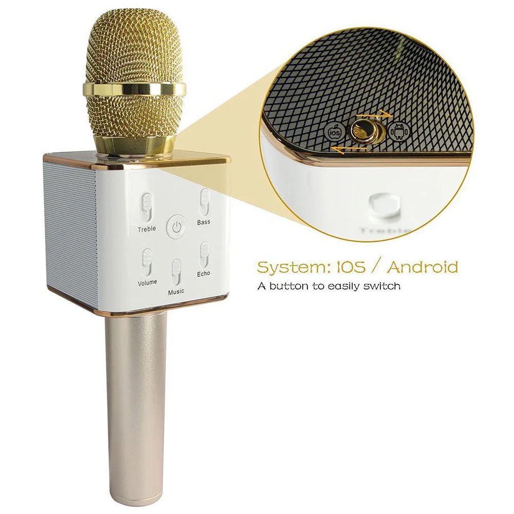 Spash Q7 Bluetooth беспроводной микрофон динамик портативный ручной микрофон караоке плеер с микрофоном для вокала, с рекордером KTV микрофон