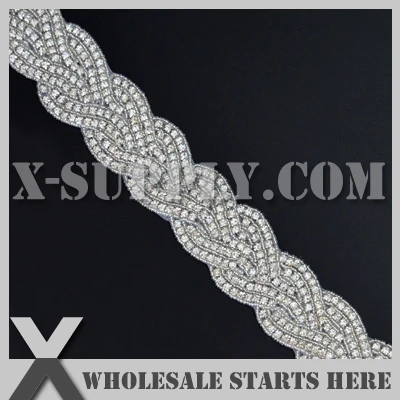 

(5yards/lot) Wholesale Bulk Rhinestone Beaded Trimming, X1-RAT1278