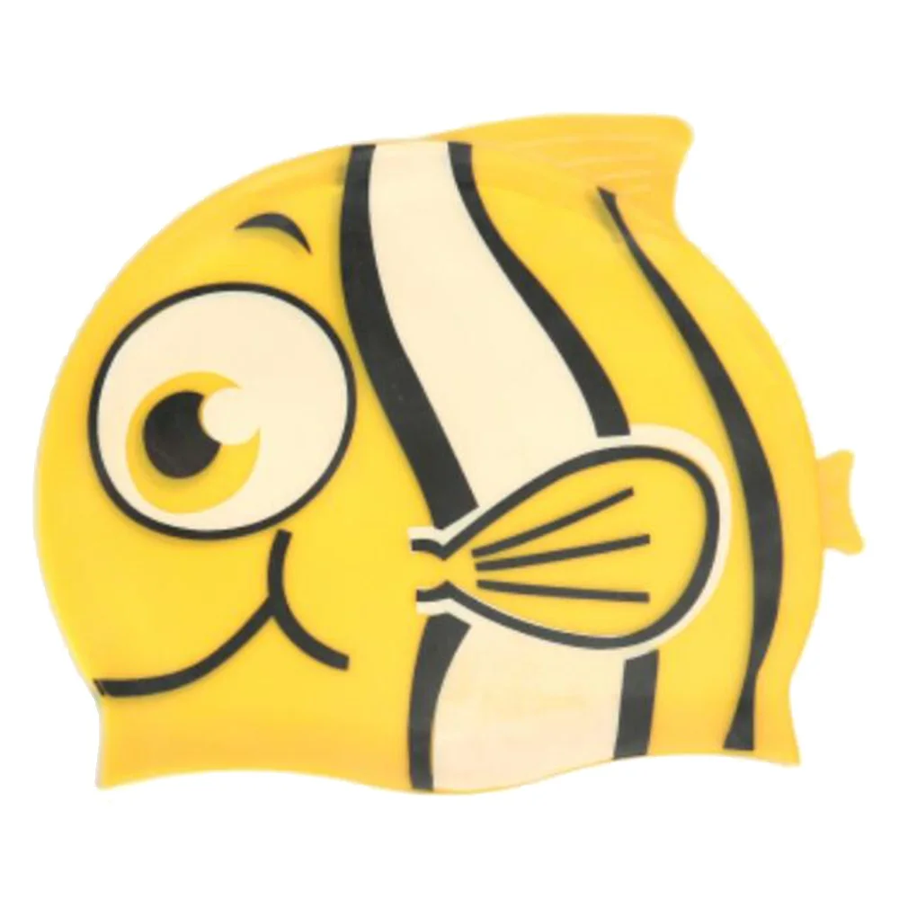 yellow goldfish YFXcreate рыба кошка собака плавать плавание Триатлон кепки водонепроницаемый противоскользящие для детей 200-1023 - Цвет: yellow goldfish