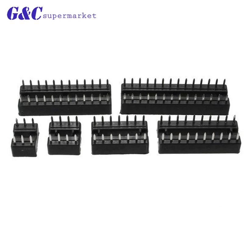 66 шт. узкий DIP IC Разъем адаптер PCB припоя Тип разъем комплект DIP6 DIP8 DIP14 DIP16 DIP18 DIP20 DIP24