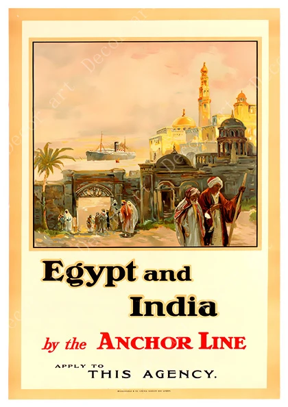 Посетите Индию тадж махал Египет карта Ретро стиль классика холст картины крафт