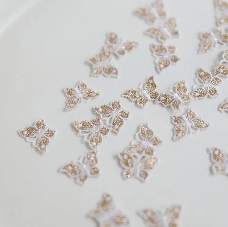 10 шт. красивые золотые бабочки кружевные накладки аксессуары для