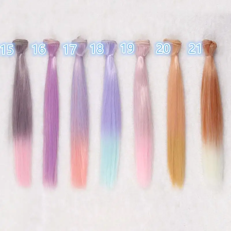 25cm straight hairpieces gradient color hairs doll wig for 1/3 1/4 1/6 BJD DD Chole Wigs handmade Fapai wigs | Игрушки и хобби
