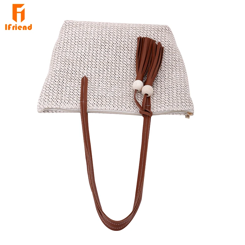 Ifriend Durable Weave Straw Beach Bags Linen Woven Bucket Women Bag Grass Casual Tote Handbags Knitting Rattan Sac femme | Багаж и сумки
