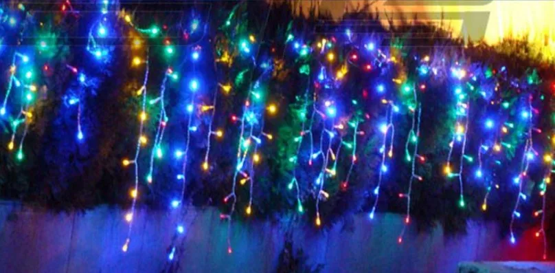 

LED Curtain String Light 8M*0.65M 240leds Icicle Background Christmas Wedding Party Holiday Fairy Deocration Lighting