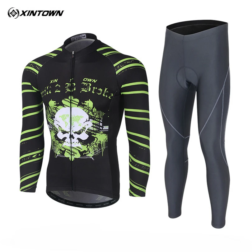 

Командная одежда XINTOWN, мужская велосипедная джерси, быстросохнущая одежда для велоспорта, трикотажная одежда с длинным рукавом, комплект велосипедных брюк, одежда для велоспорта