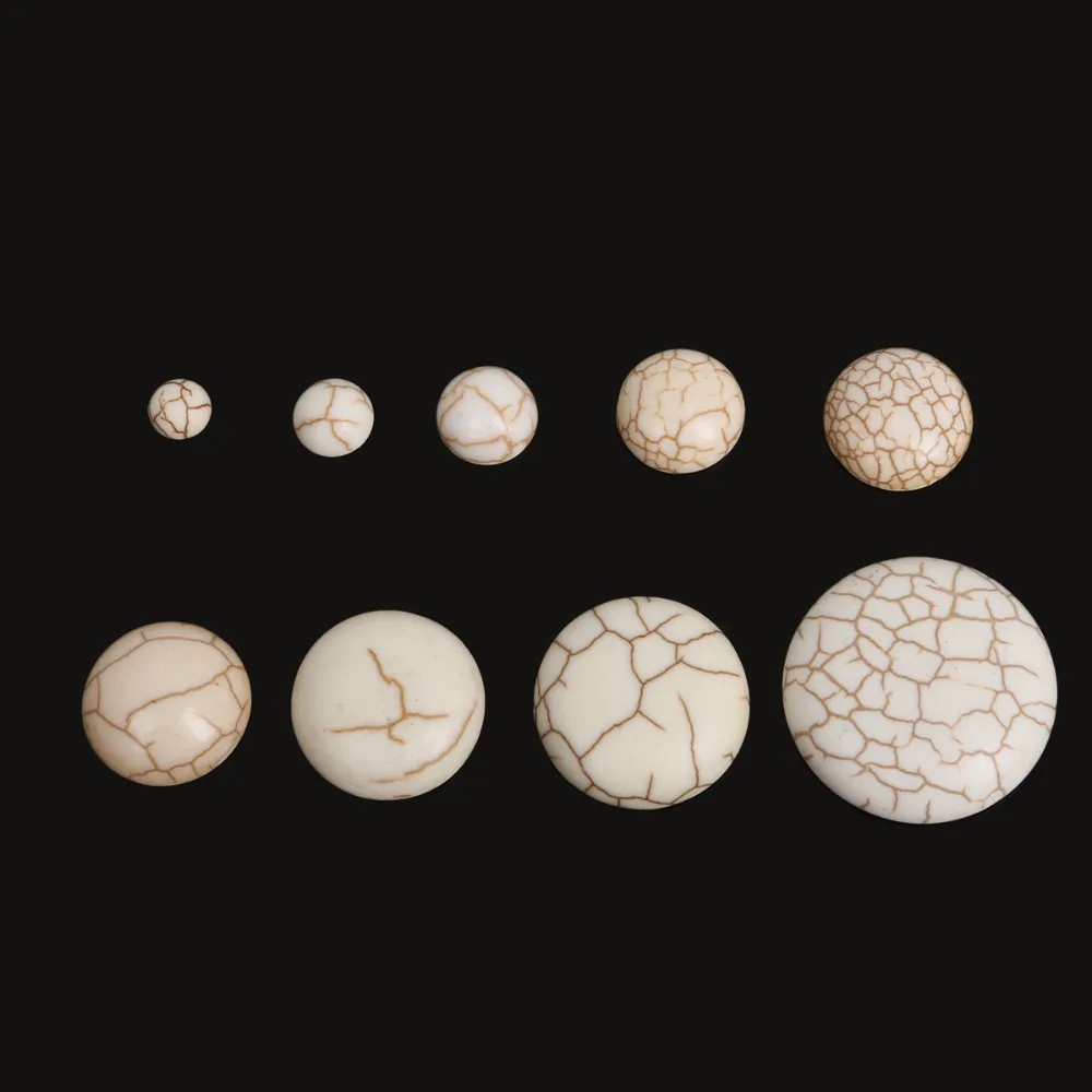 Полукруглые белые камни Howlite Размер 6/8/10/12/14/16/18/20/25 мм зеркальные бусины фурнитура