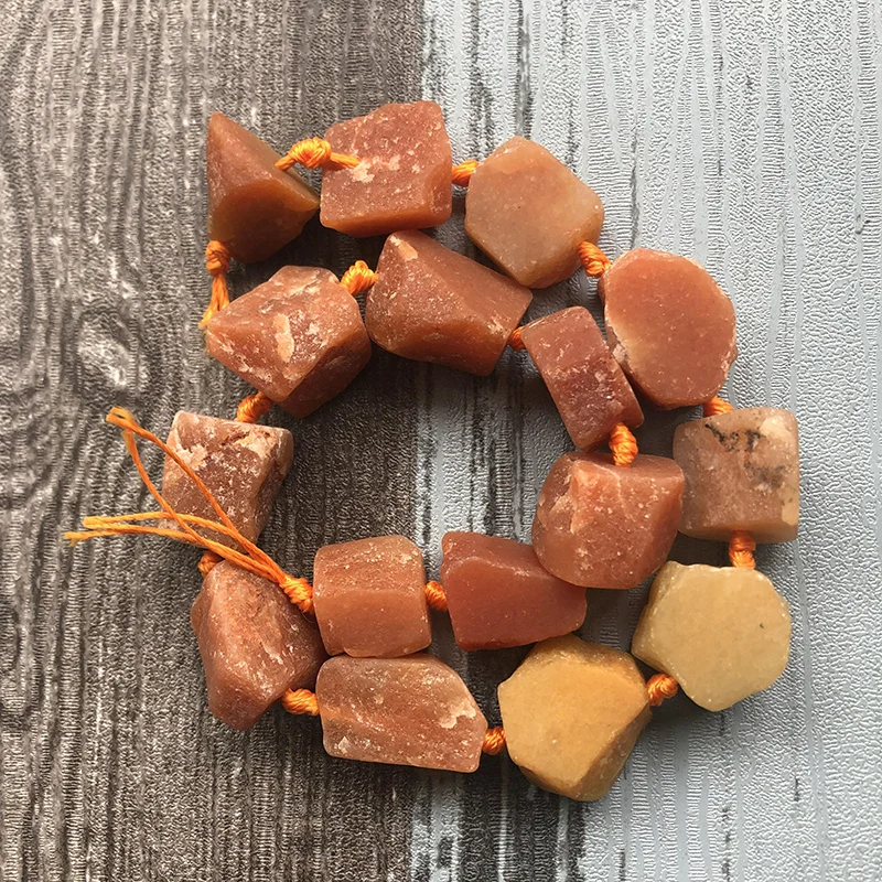 RA0002 Натуральный Необработанный камень 25 40 мм сырой красный авантюрин бусины