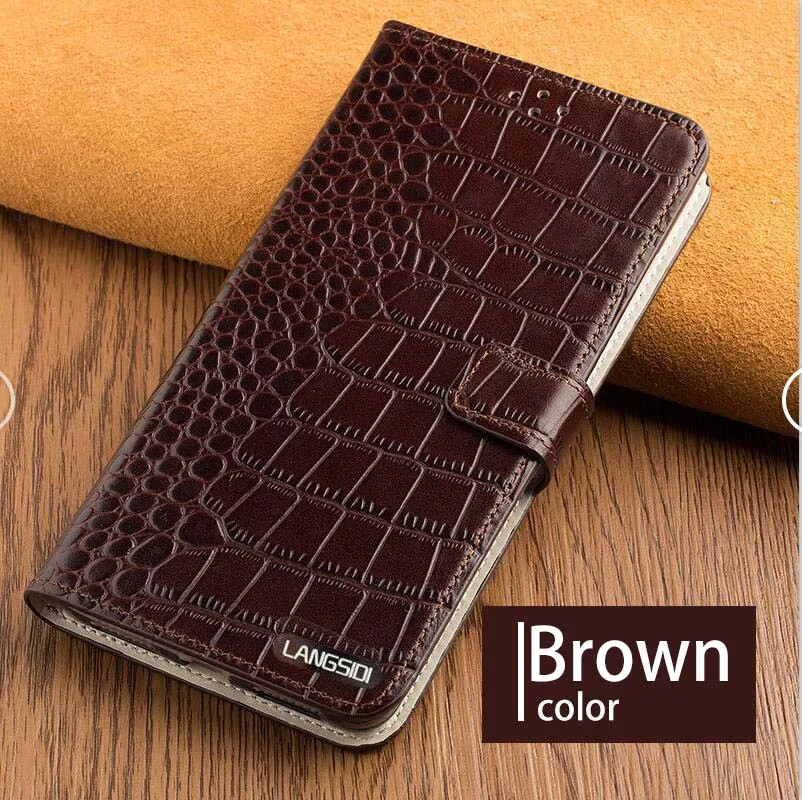 Brown Флип-чехол для телефона для Samsung Galaxy S6 S7edge S8 S9 Plus Note 4, 8 9 Чехол класса люкс для карт и узором «крокодиловая кожа» чехол для a3 a5 a7 a8 j5 j7 - Цвет: Brown