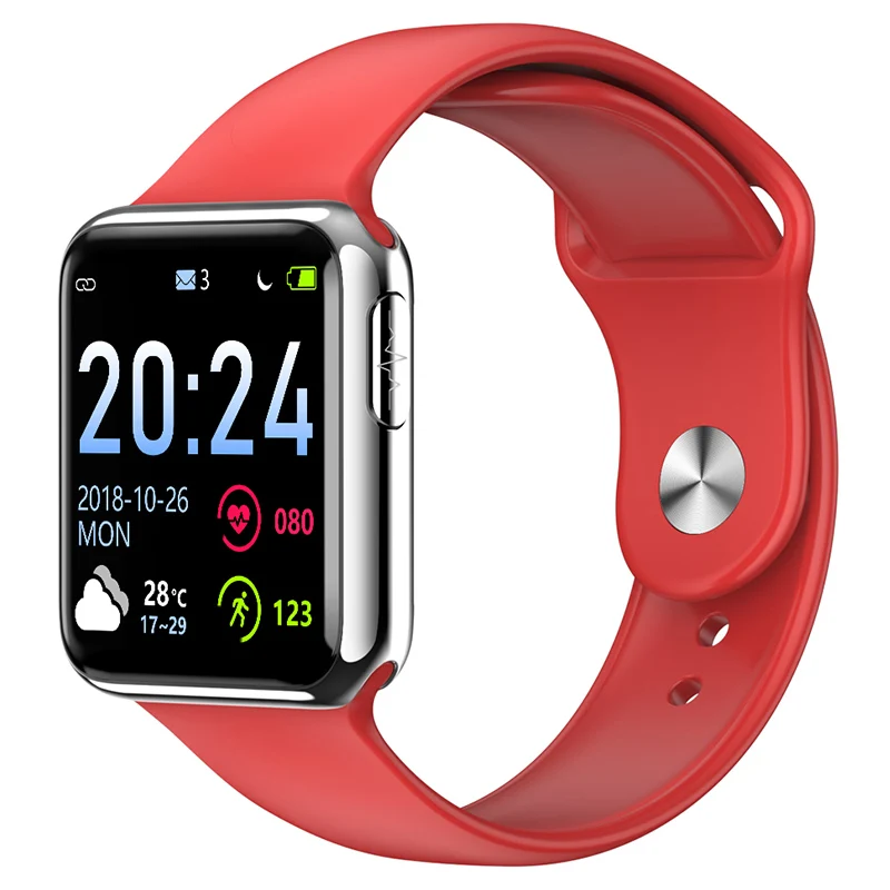 Silver and red 2 WATCH5 умные часы Bluetooth часы для измерения артериального давления пульсометр PPG ЭКГ часы Шагомер активности фитнес трекер здоровье умные часы - Цвет: Silver and red 2