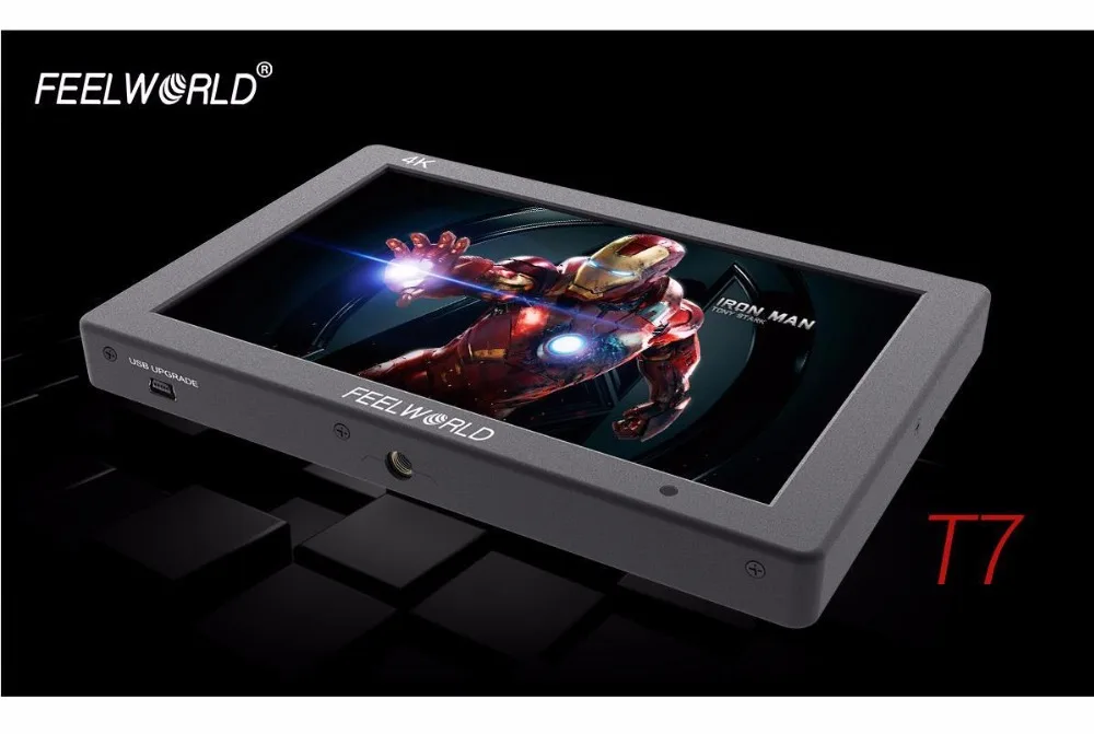 Feelworld T7 4K HDMI вход/выход на камеру монитор Full HD " ips экран дисплей, алюминиевая металлическая рамка Видео монитор для камеры