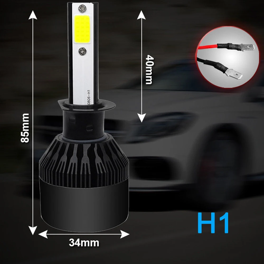 Черный C6 светодиодный фонарь для автомобиля H7 светодиодный светильник H1 36 Вт 4000лм авто лампы Противотуманные фары 12 в холодный белый температура 200 м 200 м дропшиппин