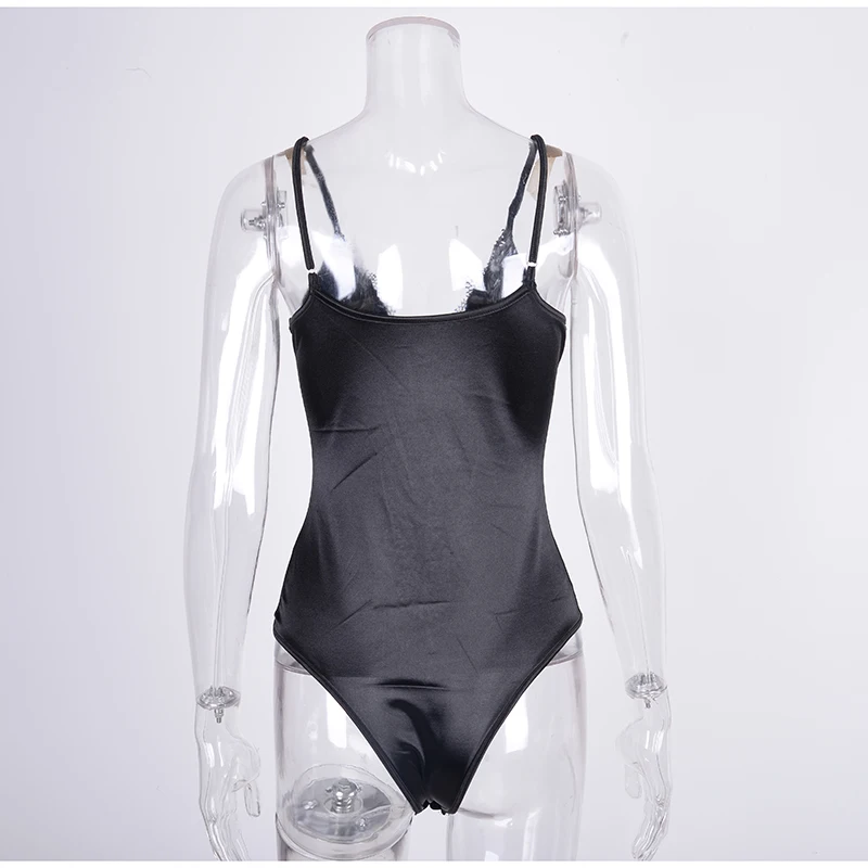 Parthea Black Lace Bodysuit Women Sexy Hollow Out Mesh Stitching Elastic Slim Jumpsuit Summer V-neck See Through Body Mujer 2019 | Женская