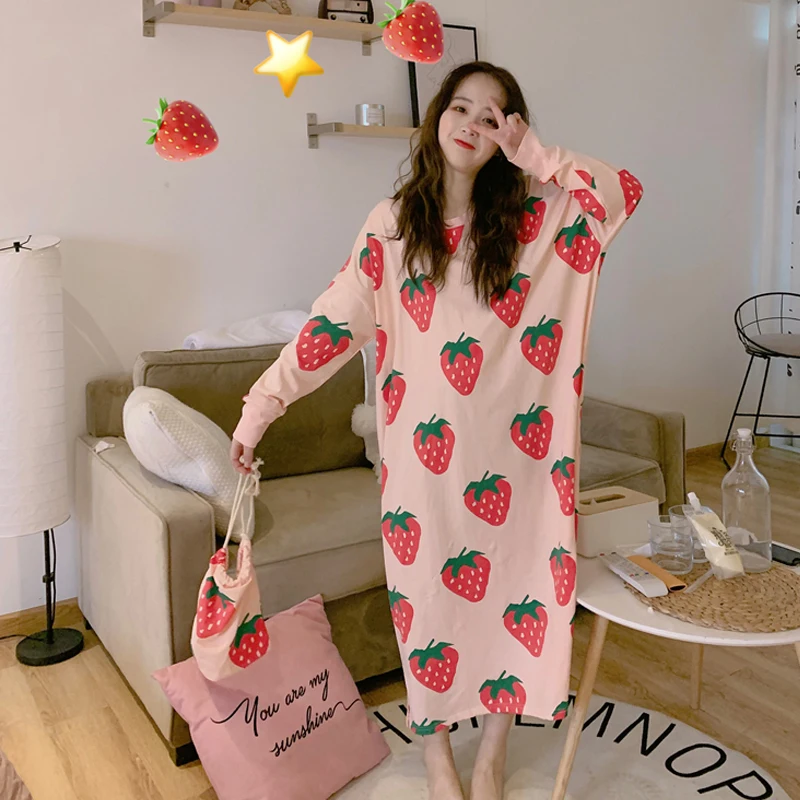 Весенне-летняя женская одежда милое свободное платье kawaii с круглым вырезом и