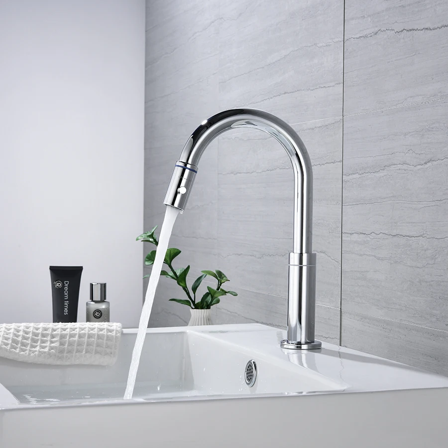 

stainless steel cold water Bend faucet bathroom basin faucets single hole tap Rotate handle Contemporary style new