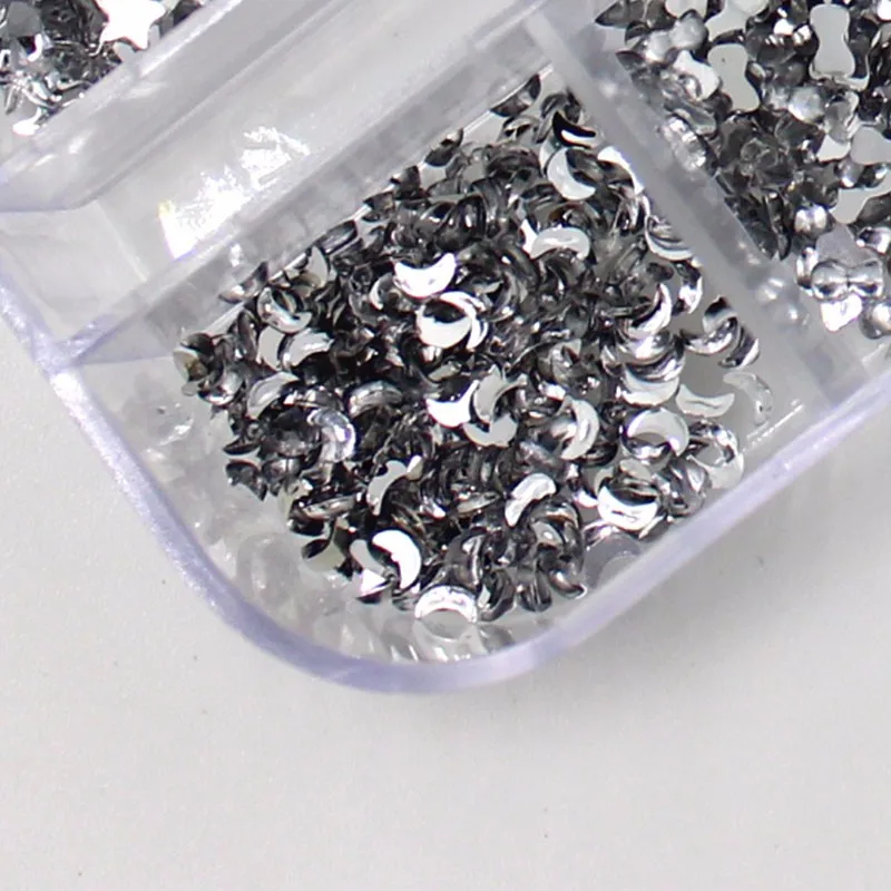 Серебряная пудра для ногтей 3D Типсы ногтевого дизайна Кристальные блестки