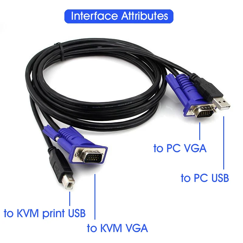 1.5 м USB KVM SWITCH кабель 2 в 1 Тип до b 4PIN + Стандартный VGA SVGA 15pin PC компьютер принтер