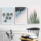 Тропическое пальмовое дерево, искусство на стене, фотообои зеленого цвета и принты, картины для гостиной, Декор без рамки