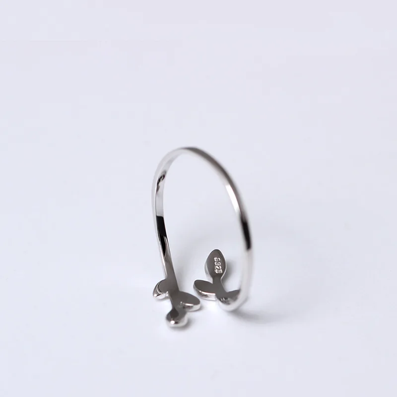 leaf open ring 100% Sterling 925 silver Jewelry Vintage Adjustable rings for women gift free size | Украшения и аксессуары