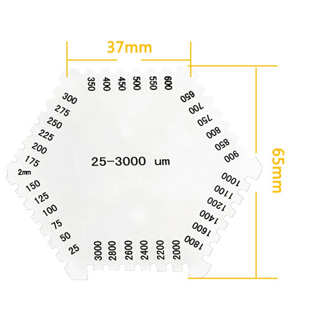 

High-Precision Stainless Steel Hexagon Wet Film Comb Paint Wet Film Thickness Gauge Comb Regulation Wet Film Card Wet Film Thick