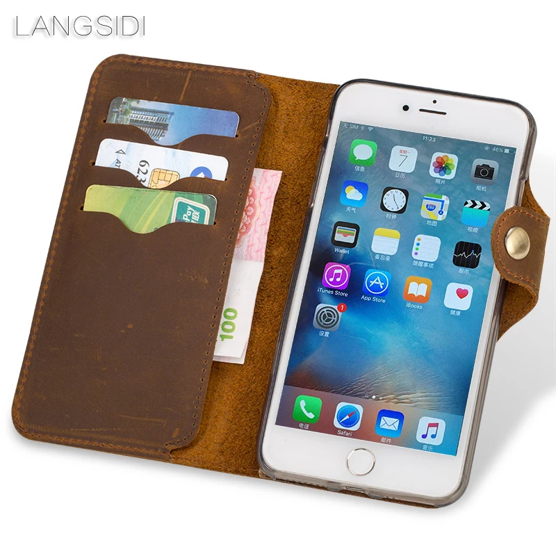 Роскошный чехол для телефона из натуральной кожи кожаный чехол-портмоне в стиле