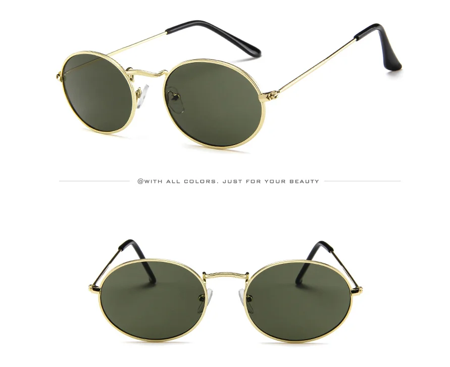 Cute Sexy Retro Oval Sunglasses Women Small Gold Black Vintage Retro Sun Glasses Female Red Eyewear For Women Driver Goggles