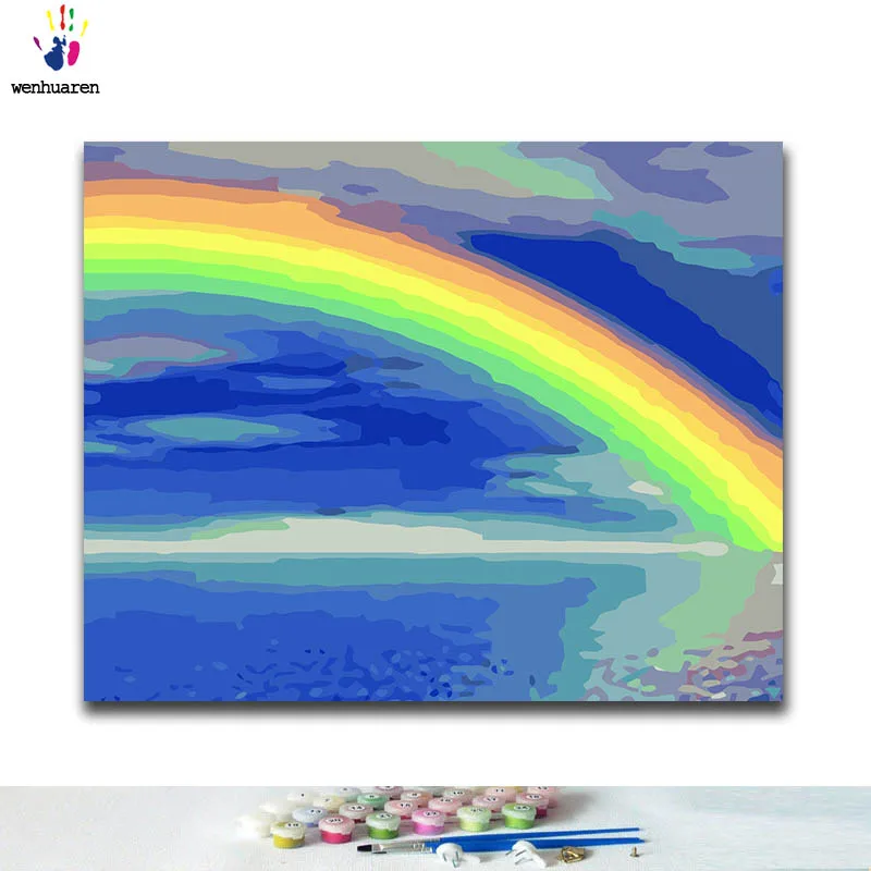 Раскраска для раскрашивания по номерам сделай сам радужные картины с комплектом