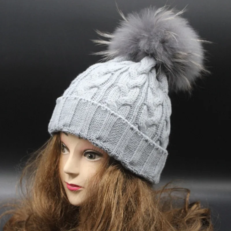 Зимняя шапка с помпоном из натурального Лисьего меха 2019 облегающие шапки женские