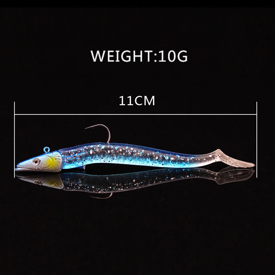 1 шт Искусственные приманки для рыбалки мягкие песка 10g 10 см Япония светящаяся