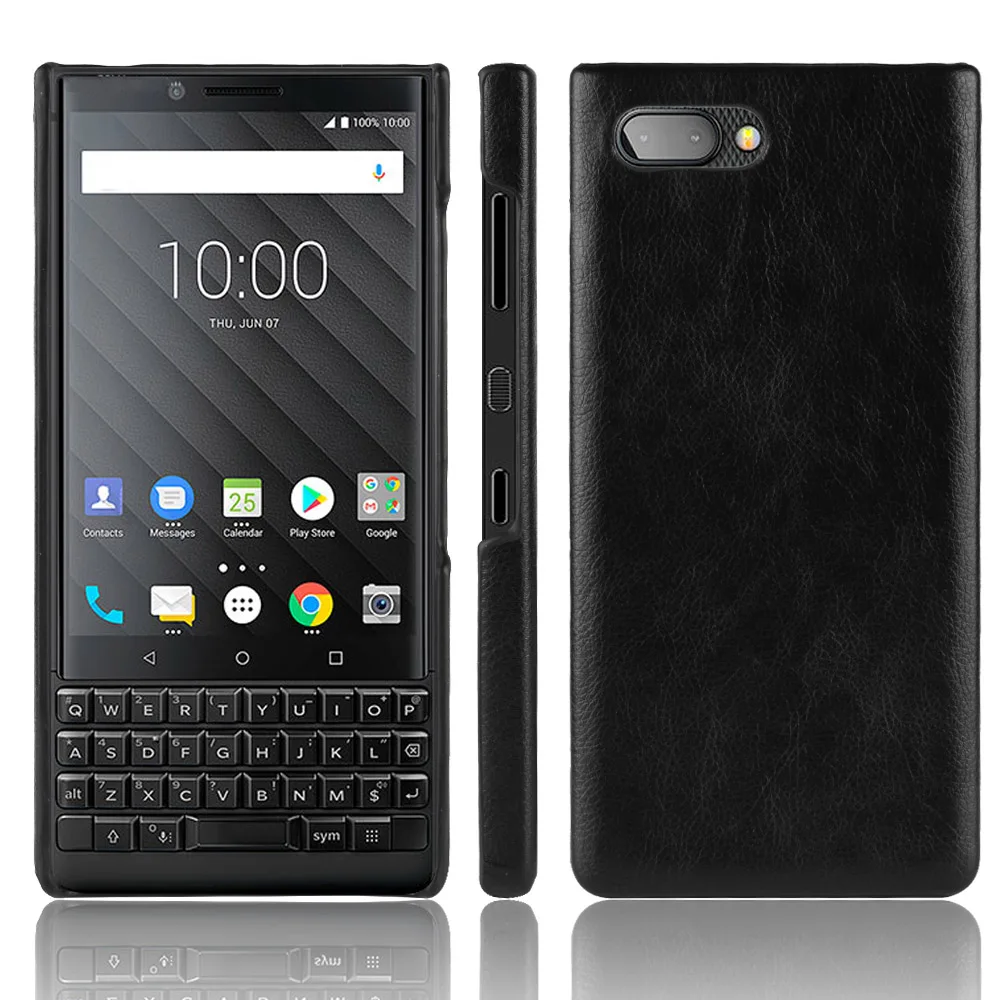 Роскошный деловой кожаный чехол KeyTwo в стиле ретро из кожи личи для BlackBerry Key Two Cover 2