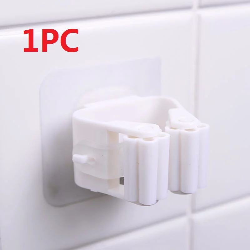White 1pc 1/2/5 шт творческие Швабра Метла держатель настенный держатель швабры хранения бытовой веник вешалка крючок стеллажи для выставки товаров Кухня Ванная комната организатор - Цвет: White 1pc