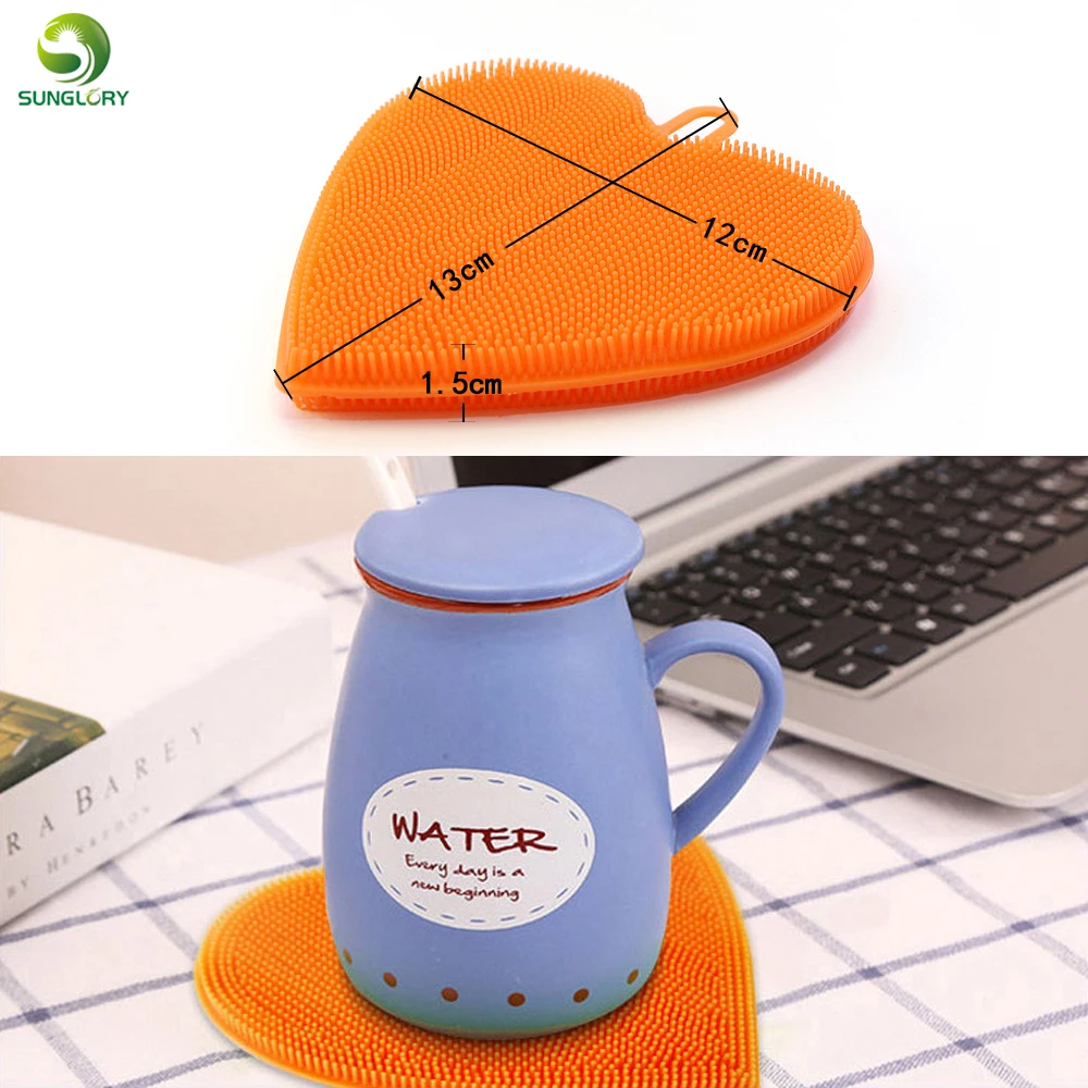 Силиконовая щетка для мытья посуды в форме сердца | Дом и сад