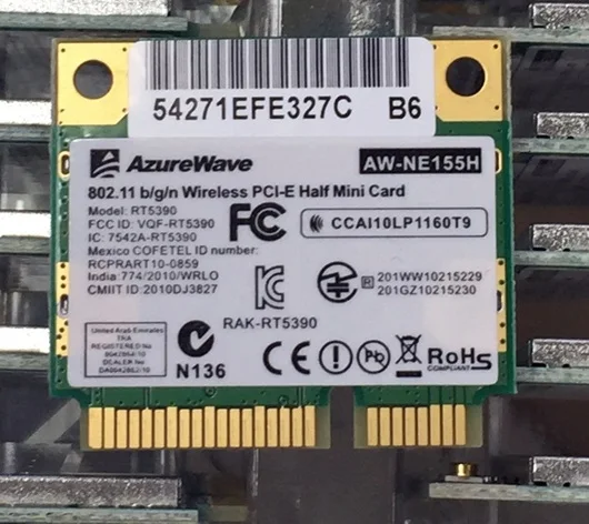 

AzureWave AW-NE155H AW-NU168H RT5390 Half Mini PCI-Express Wireless Card