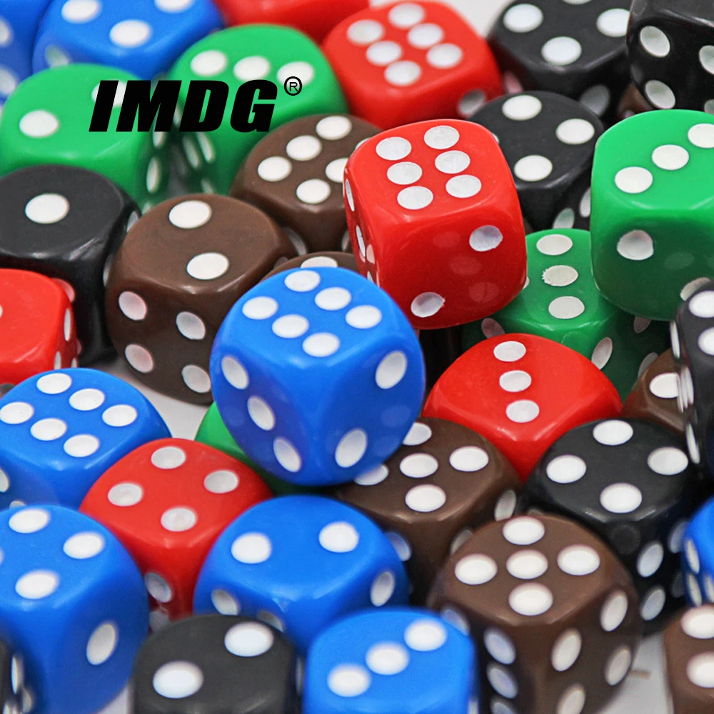 10 шт./упак. разноцветные акриловые красные синие зеленые кости 16 мм белые