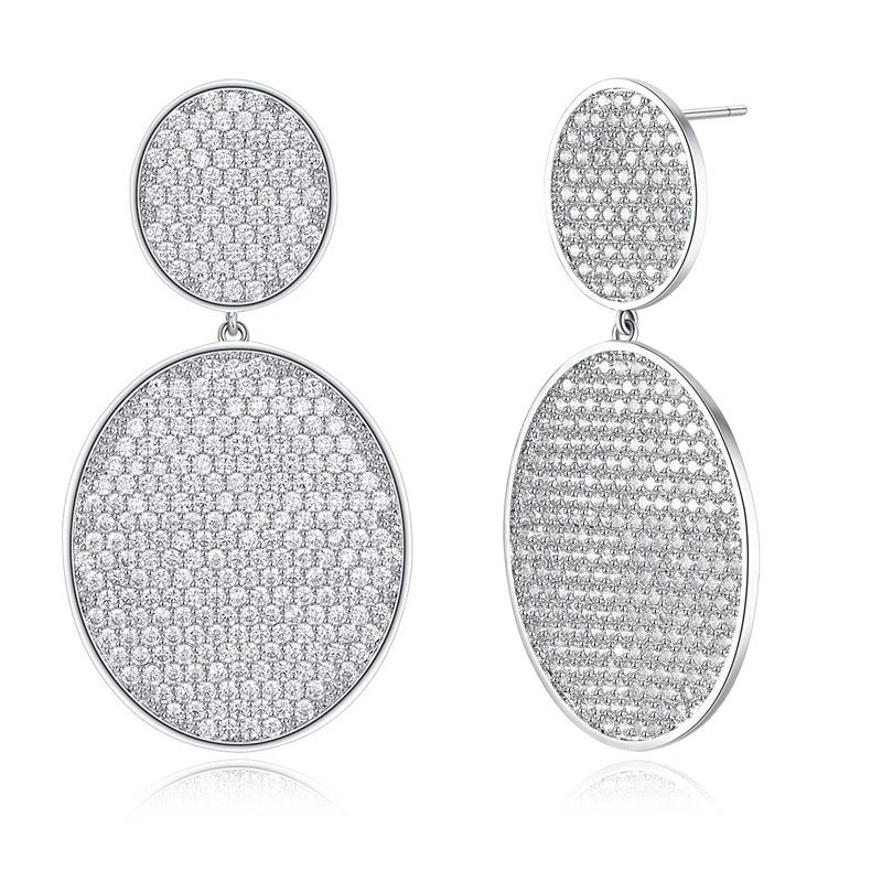 

New styles drop Earrings for women round shape copper material setting white cz earrings fashion jewelry Free drop shipping