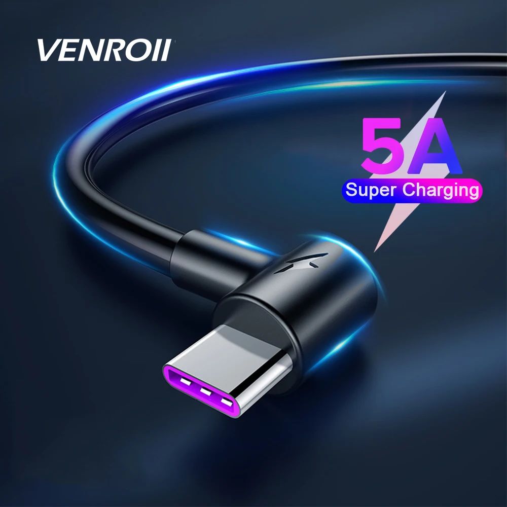 Venroii 1 м 2 м 3 м type C USB кабель для Honor 5A супер быстрая зарядка USB-C для huawei mate 30 20 10 P30 P20 Pro провод для быстрой зарядки