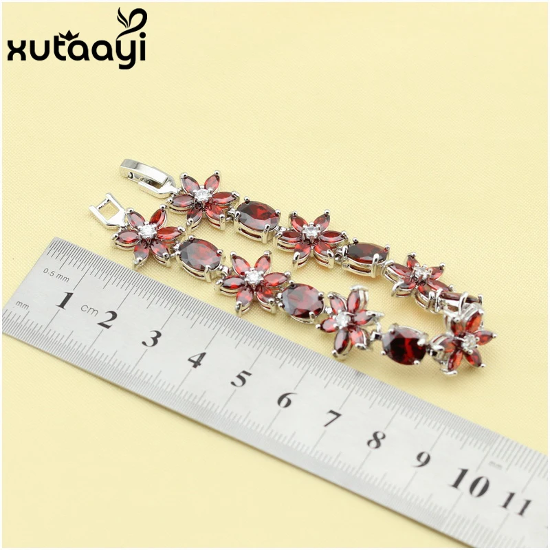 Женский браслет на цепочке ювелирное изделие из белого граната с цветком длина 19