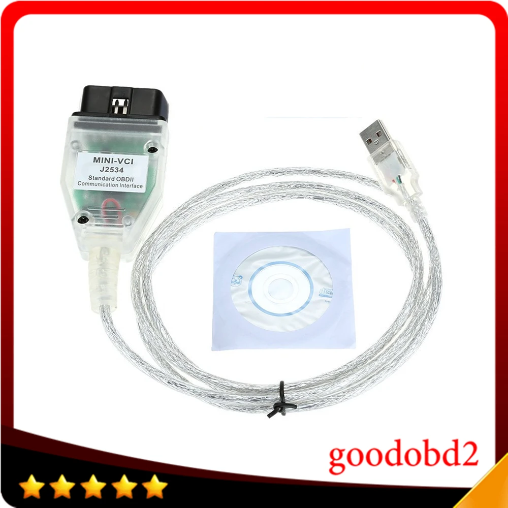 MINI VCI Interface Cable J2534 Connector Adapter Single Cable for FOR TOYOTA TIS Techstream J2534 OBD2 OBDII Diagnostic Tool tis techstream v13 00 022 crack flash reprogramming dvd for toyota