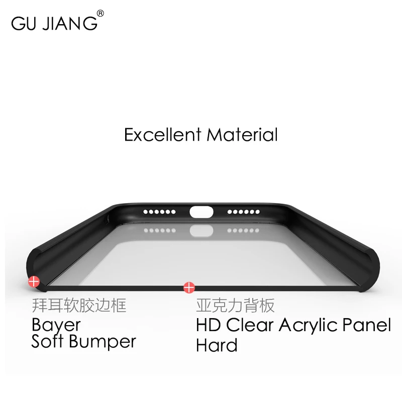 GU JIANG Luxury Nature HD Clear Transparent Phone Silicone Protector Case for iPhone X Ultra-thin TPU Cover Bag iPhoneX |