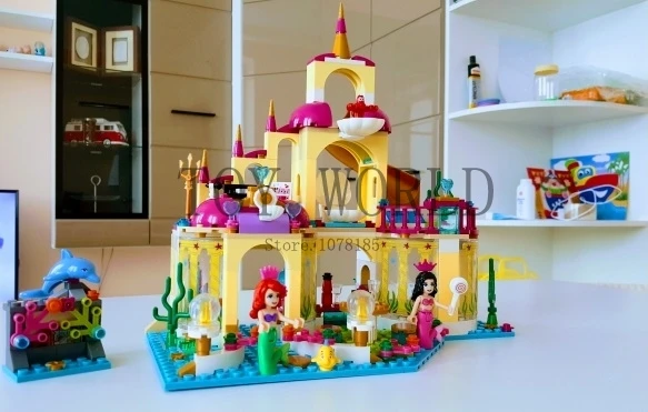 402 шт. новый принцесса подводный дворец девушка строительные блоки кирпичи