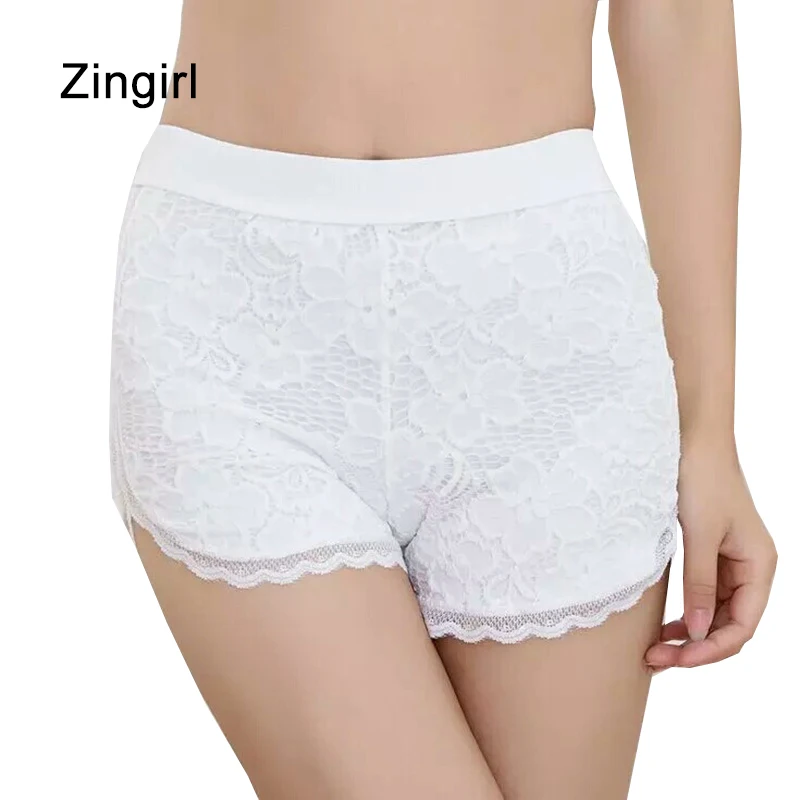 Zingirl мягкие дышащие Для женщин Облегающие Шорты Элегантные Кружево лоскутное