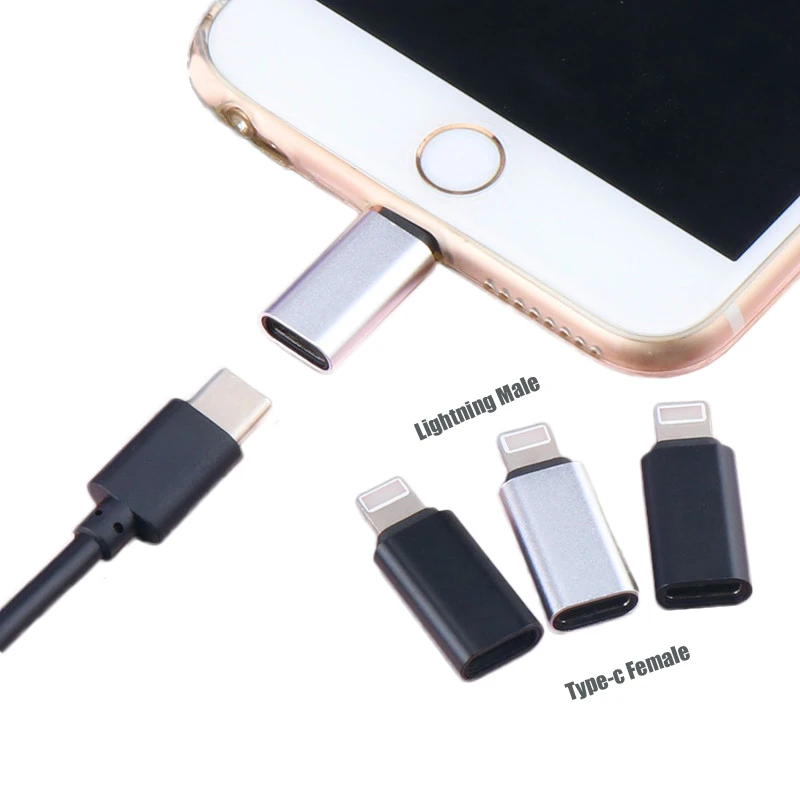 Сплав Тип c женский 8-контактный адаптер USB кабель зарядный конвертер для IPhone 8 7 6 6S Plus X XR XS Ios синхронизация данных разъем