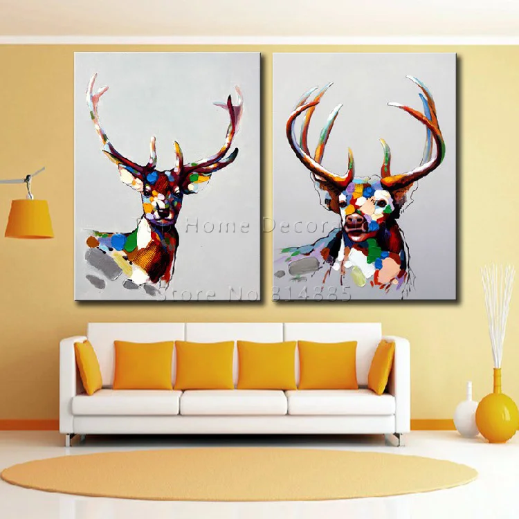 Антилопа Художественная Картина на холсте текстура 100% ручная роспись