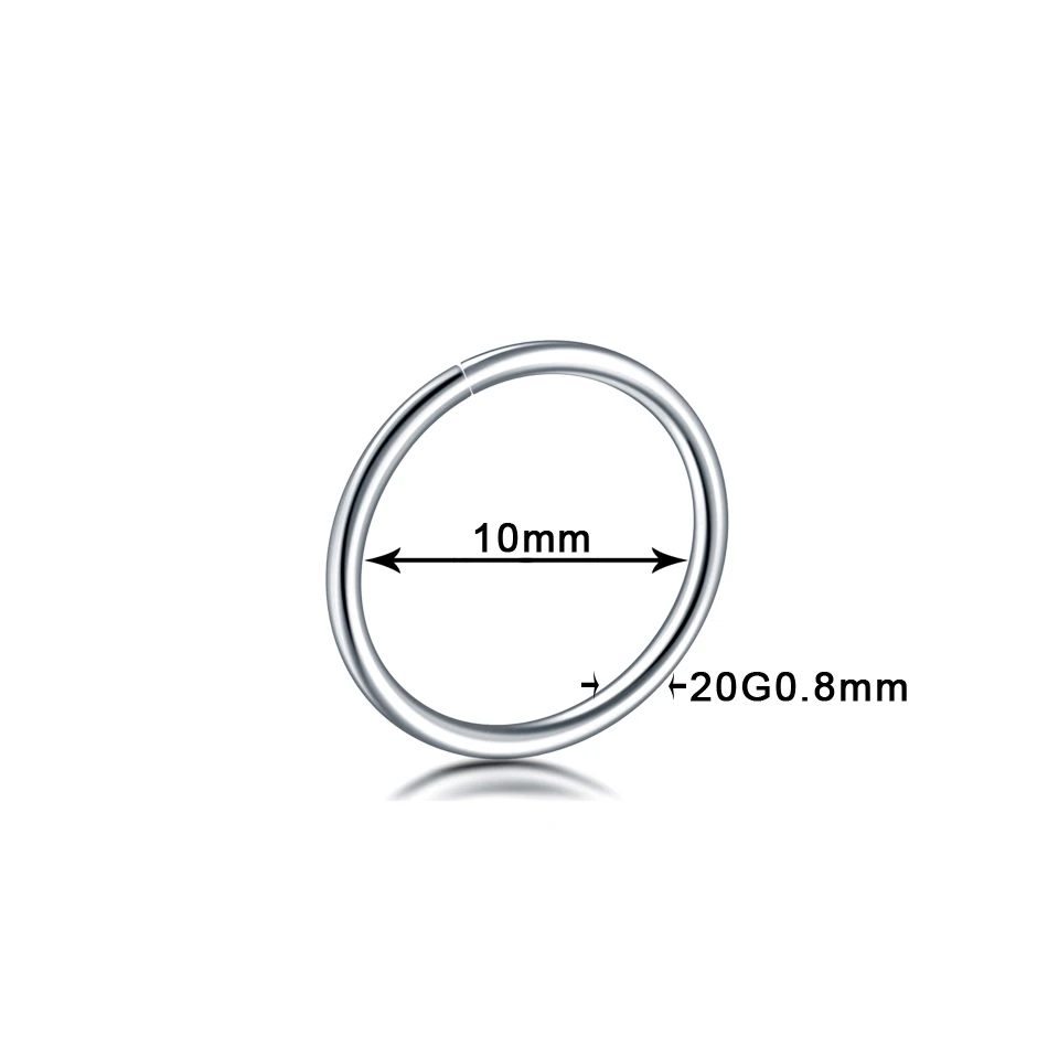 20G 0.8X10mm 1 шт./лот 20 г стальное кольцо в носу кольцо для пирсинга Nariz розовое золото поддельные перегородки кольцо 18 г пирсинг Oreille серьги на Козелок поддельные Percings - Окраска металла: 20G 0.8X10mm