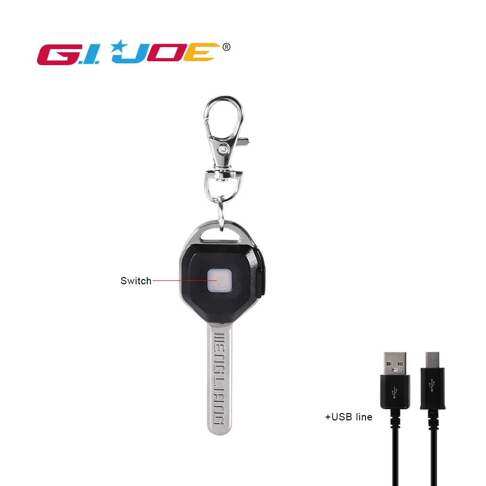 GIJOE cob брелок свет usb Перезаряжаемый Тактический минифонарь наружный корпус из