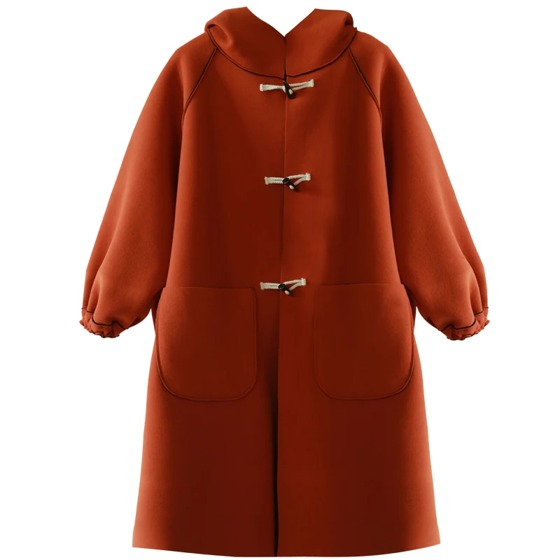 Длинный Женский Тренч из флиса с капюшоном 2020|trench coat long|trench coatfleece trench |