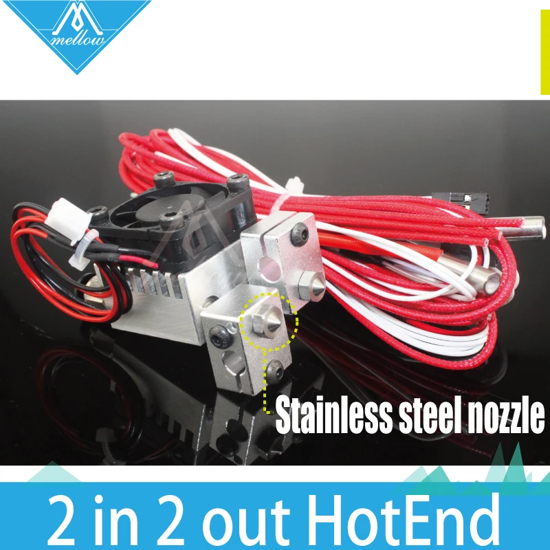 Мягкий цельнометаллический/Тефлон Химера Hotend полный комплект мульти экструзии 3D