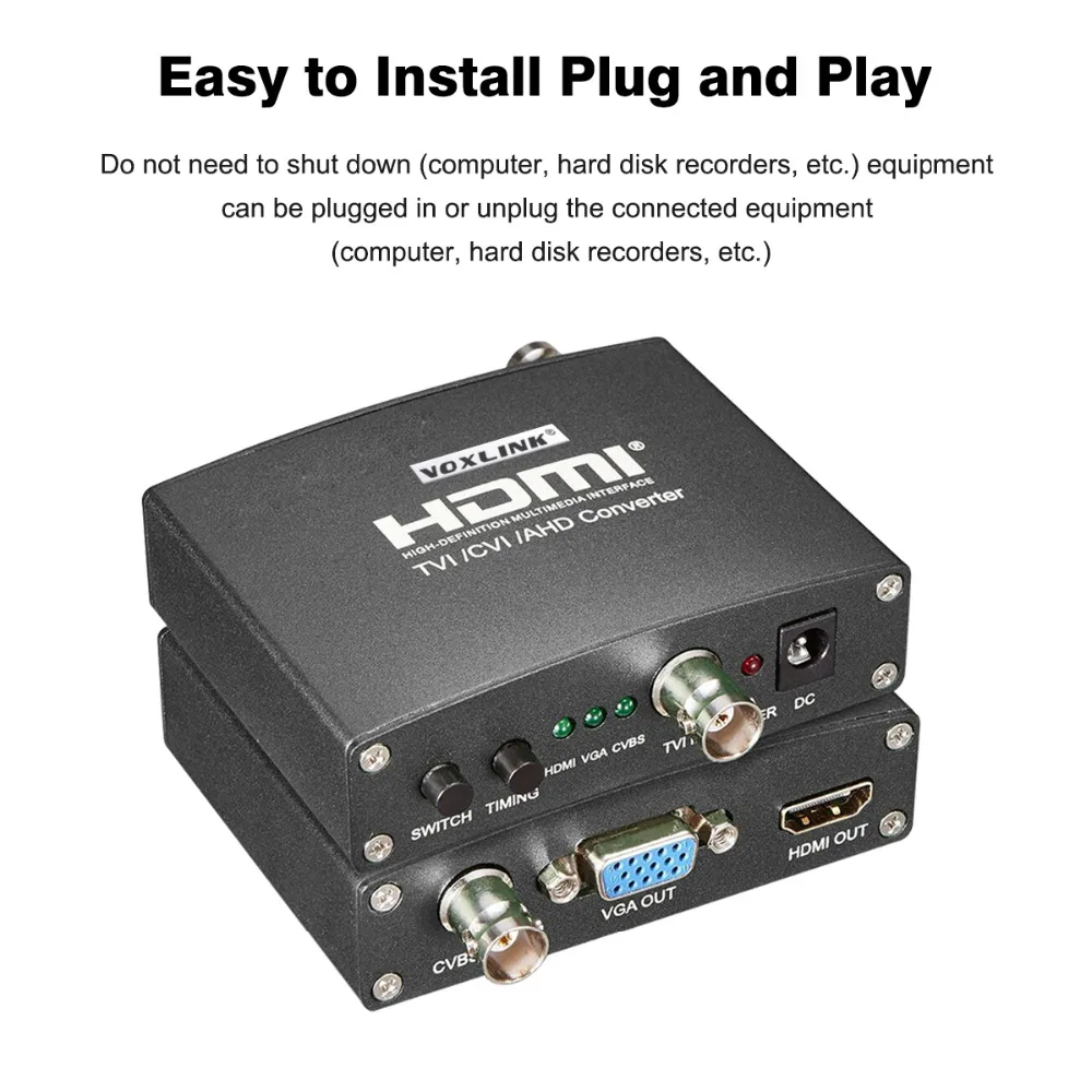 Voxlink/AHD/TVI/CVI видео конвертер Full HD 1080 P TVI/CVI/AHD сигнал CVBS /VGA/HDMI Video Converter для камер