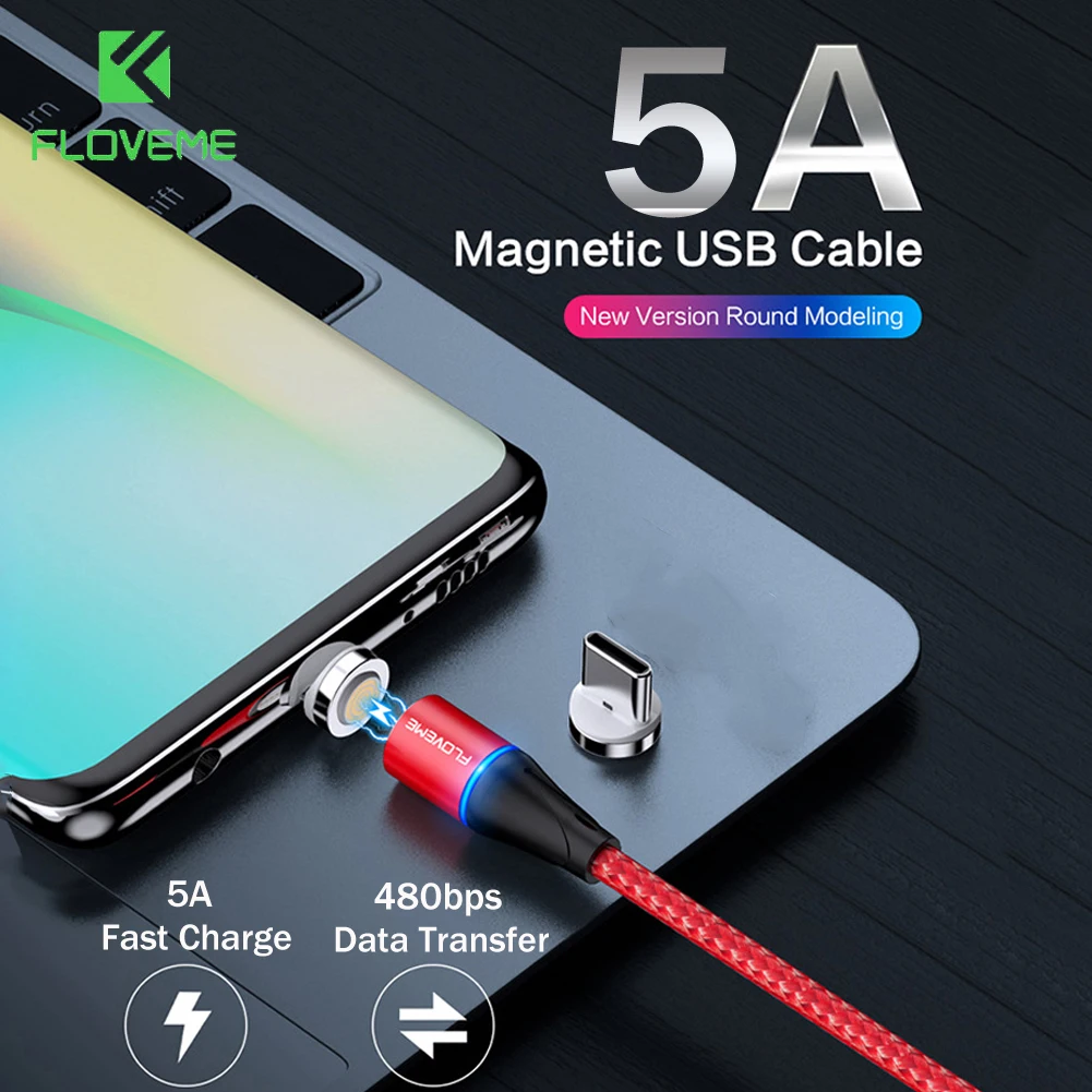 Для huawei P30 Pro Магнитный 5A супер зарядный кабель USB C type C для samsung S9/S10 Plus Xiaomi кабель для мобильного телефона быстрое зарядное устройство