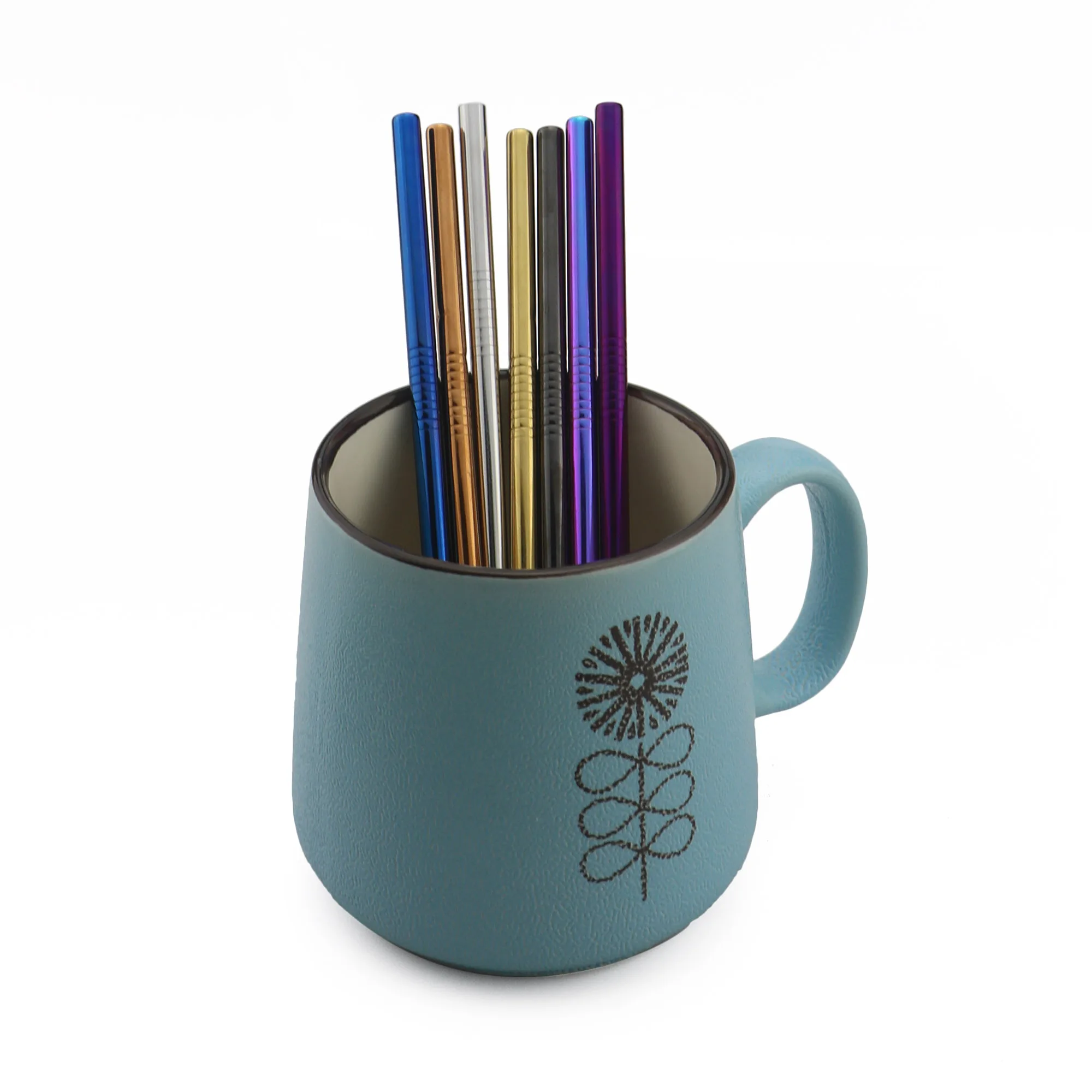 Фруктовые соломинки для сока Mini 160 мм короткие радужные металлические из